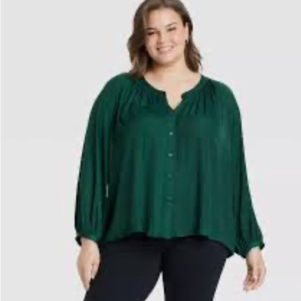 Elegant Green Blouse size XL <<8>>